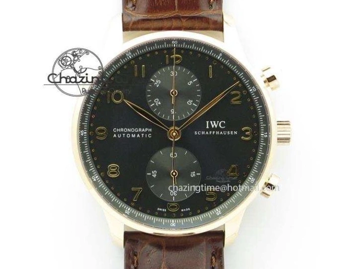 MIROTIME 0511 Sustainable Portuguese IW5444 SS White Dial RG Numbers On Brown Leather Strap A 7256